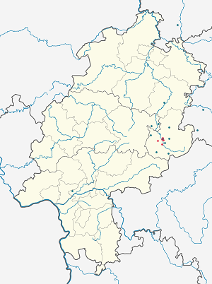 Mapa mesta Fulda so značkami pre jednotlivých podporovateľov