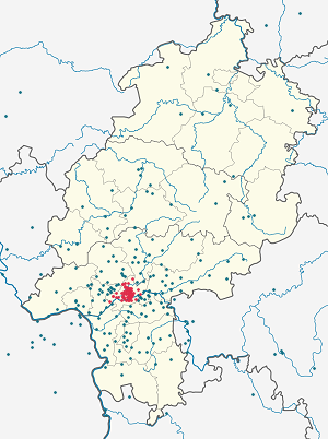 Map of Frankfurt with markings for the individual supporters