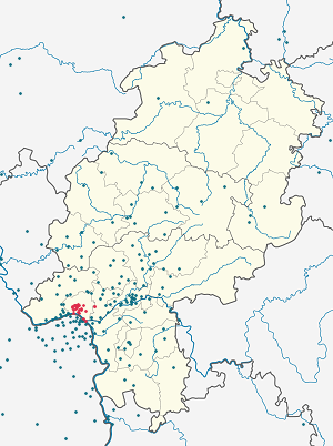 Map of Wiesbaden with markings for the individual supporters