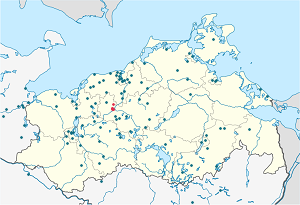 Karte von Bützow mit Markierungen für die einzelnen Unterstützenden