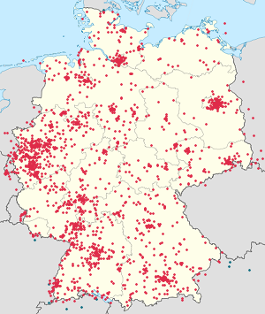 Karte von Deutschland mit Markierungen für die einzelnen Unterstützenden