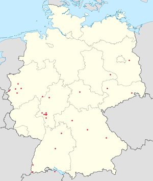 각 지지자를 나타내는 마커가 있는 Deutschland 지도