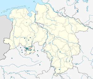 Mapa mesta Bissendorf so značkami pre jednotlivých podporovateľov