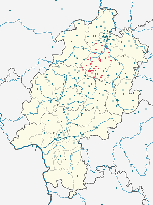 Karte von Schwalm-Eder-Kreis mit Markierungen für die einzelnen Unterstützenden