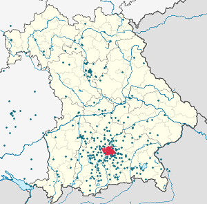 Karte von München mit Markierungen für die einzelnen Unterstützenden