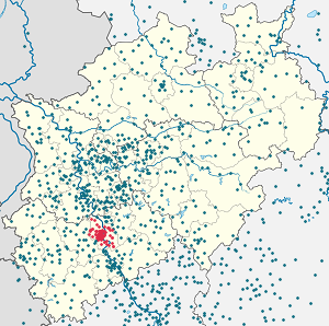Karte von Köln mit Markierungen für die einzelnen Unterstützenden