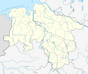 Mapa de Baja Sajonia con etiquetas para cada partidario.