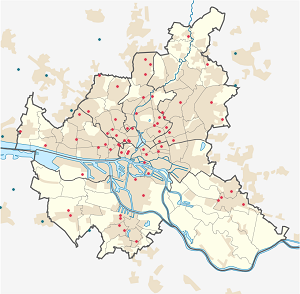 Mapa Hamburg z zaznaczonymi osobami wspierającymi