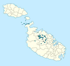 Karta över Malta med taggar för varje stödjare