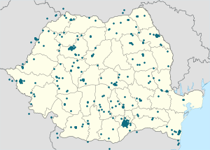 Mapa mesta Rumunsko so značkami pre jednotlivých podporovateľov