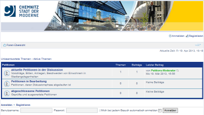 Petitionsseite Chemnitz